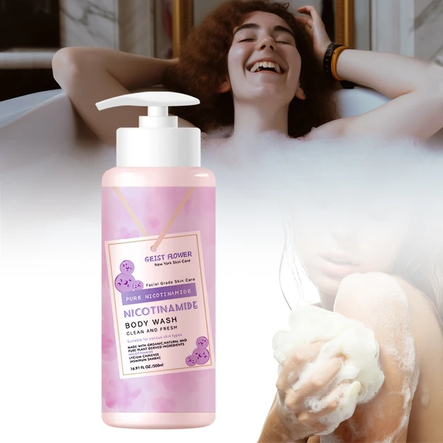 USA Brand GEIST FLOWER-Luxury Pure Nicotinamide Body Wash  (Refreshing and Brightening) female body wash best body cleanser