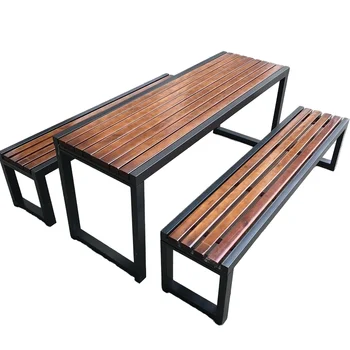 Anticorrosive Modern Foldable Metal Outdoor Dining Table Stools Leisure Park Chair Combination Villa Courtyard Barbecue