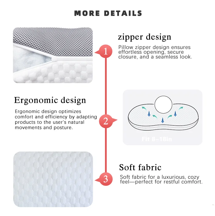 Wholesale Mother's Gift Bed Sleeping Neck Care Grey Breathable Mesh Soft Memory Foam Pillow supplier