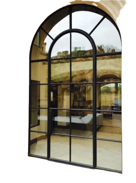 Steel Window Black Color Arch Windows French Window Grill Design