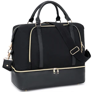 Travel Luxury Large Leather Trolley Duffle Weekender Bag Waterproof Sports Gym Waxed Canvas Customized Logo Duffel Bag for Women