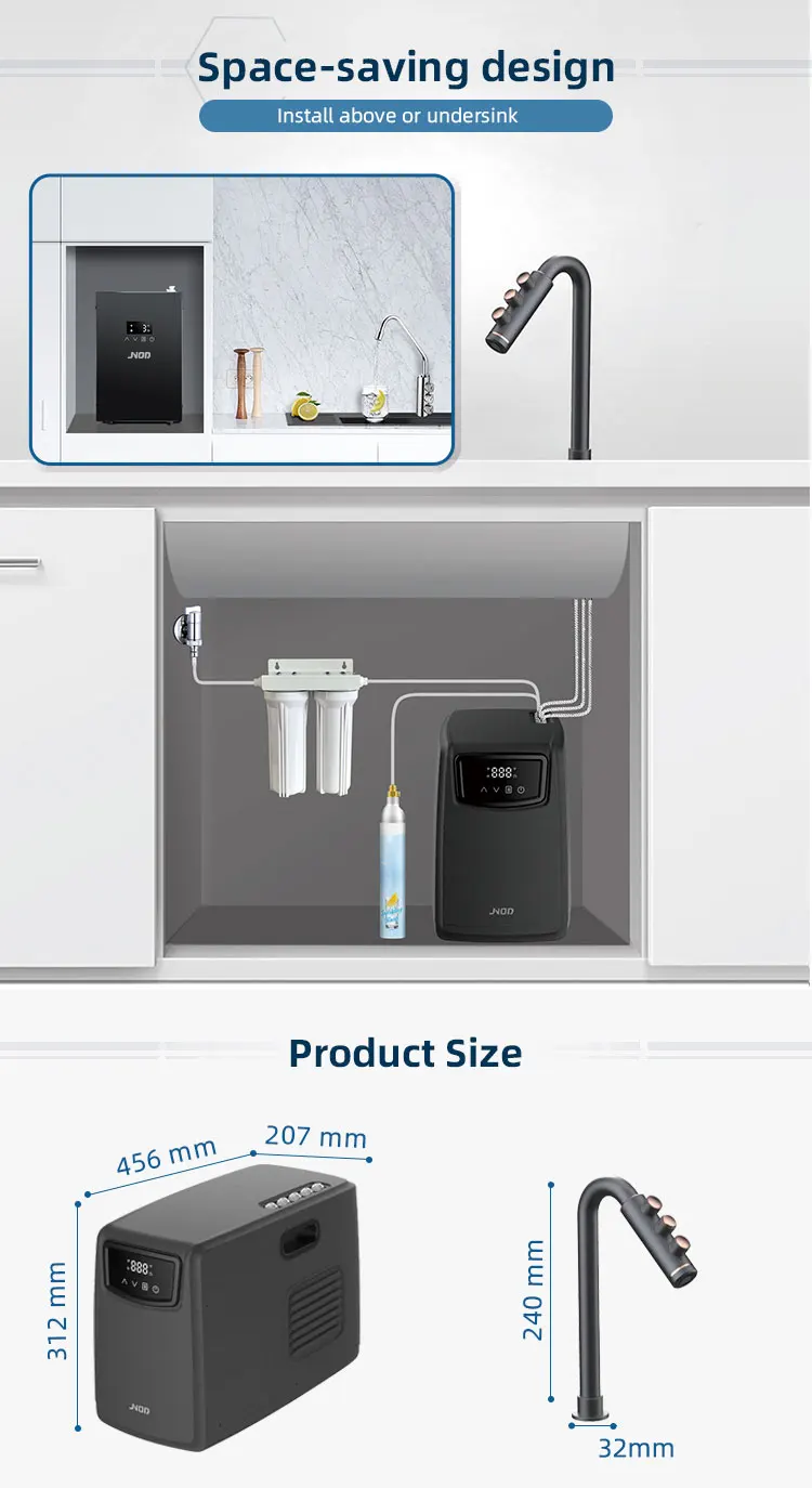 Jnod Kitchen Under Sink Sparkling Filter Soda Water Dispenser Chilled