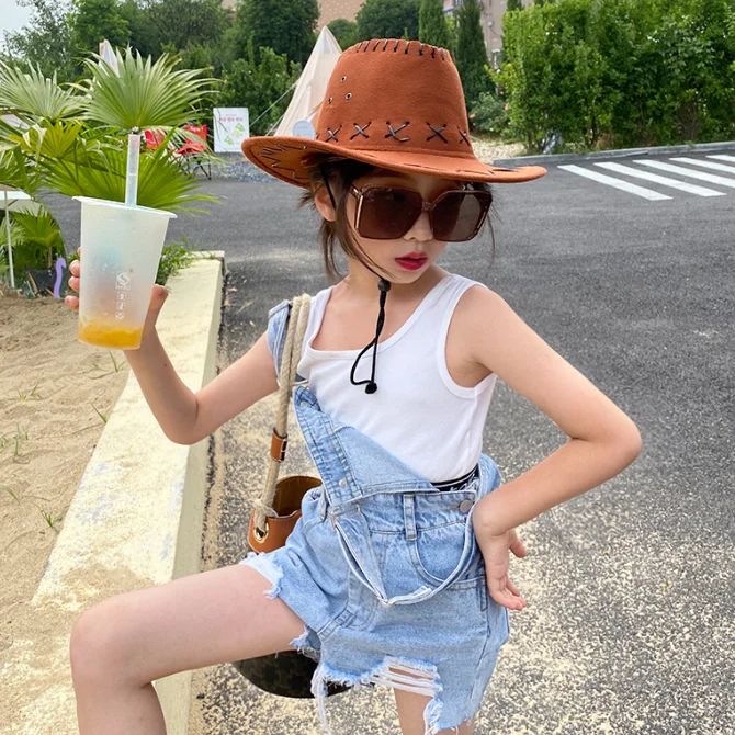 Ks5353 Fashion Girls Ripped Denim 