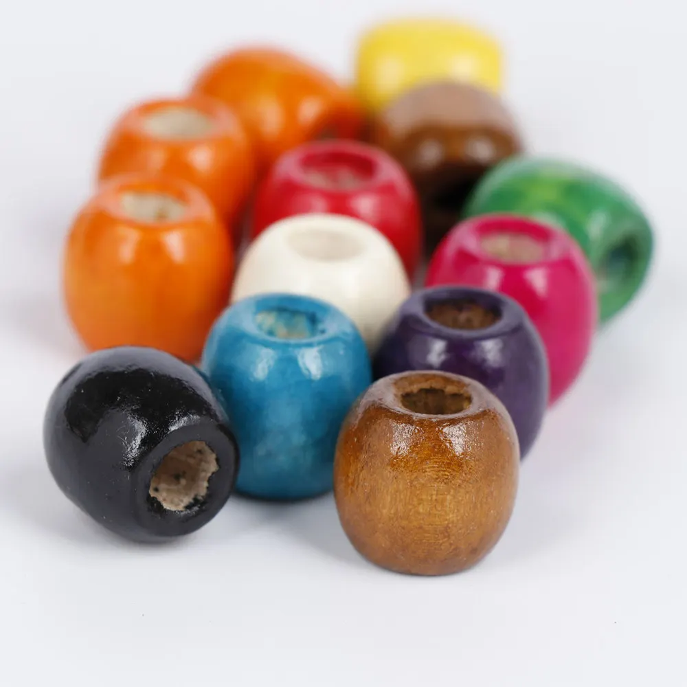 16mm 17mm colorful wooden beads large