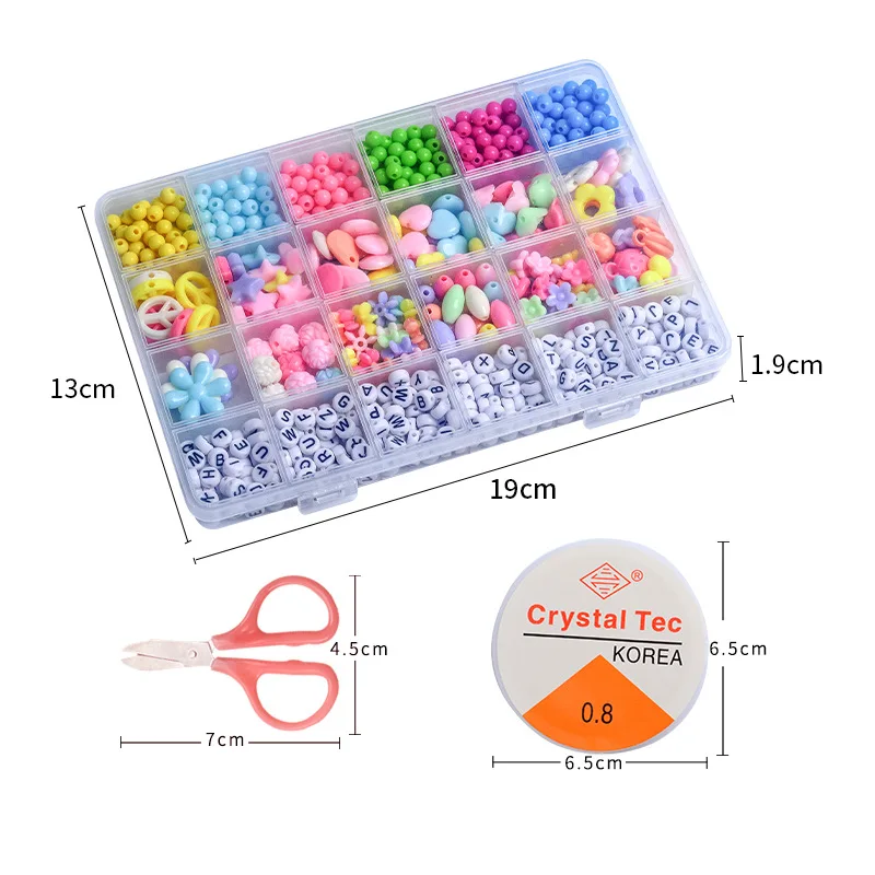 7200 Pcs 24 Colors 3mm Acrylic Loose Bead Kit 26 Letter A-Z Seed Beads For DIY Bracelet Making