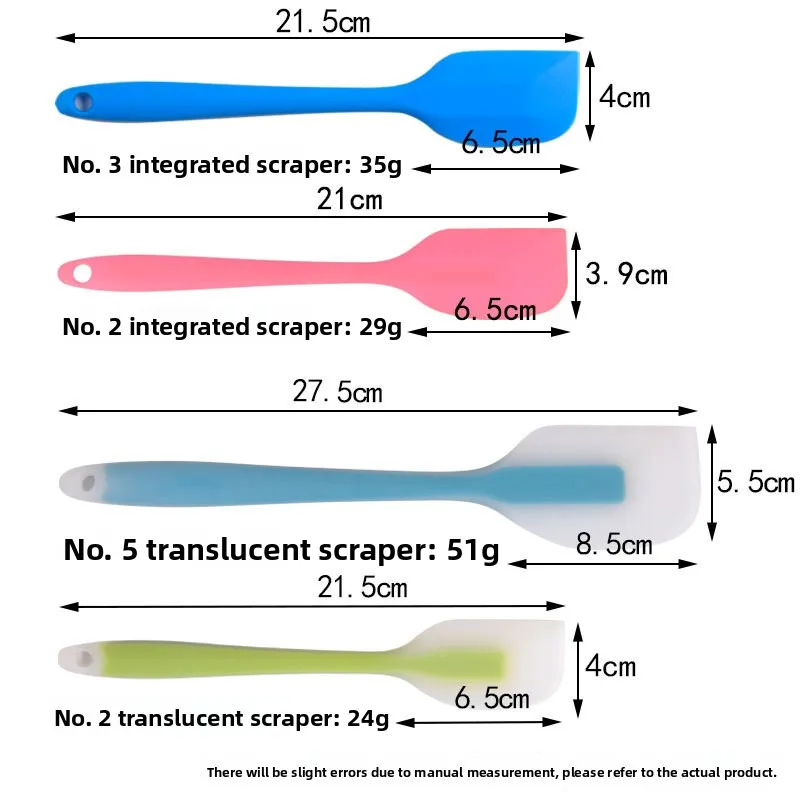 Integrated Full-Coverage Transparent Silicone Spatula Mixing Cream and Butter Rubber Scraper Cake Baking Tool for Home Use details
