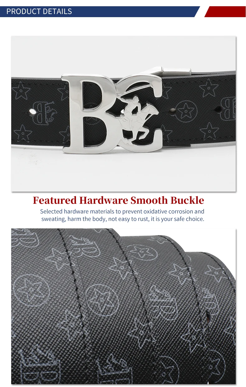 Luxury Man Leather Waist Belts Genuine Leather Belt For Man Smooth