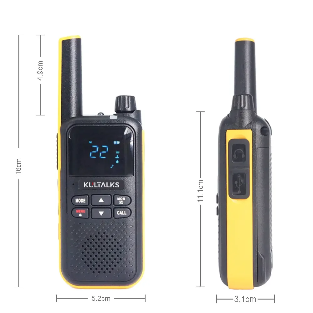 Kultalks KT10 CE FCC IC Approval PMR 446 Walkie Talkie Pair Made in China Talkie-Walkie 2 Pcs Wireless Set Walkie - Talkie S023