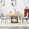 Black + Light Gray + Walnut + Wood + Linen + MDF+Metal + Seats 4