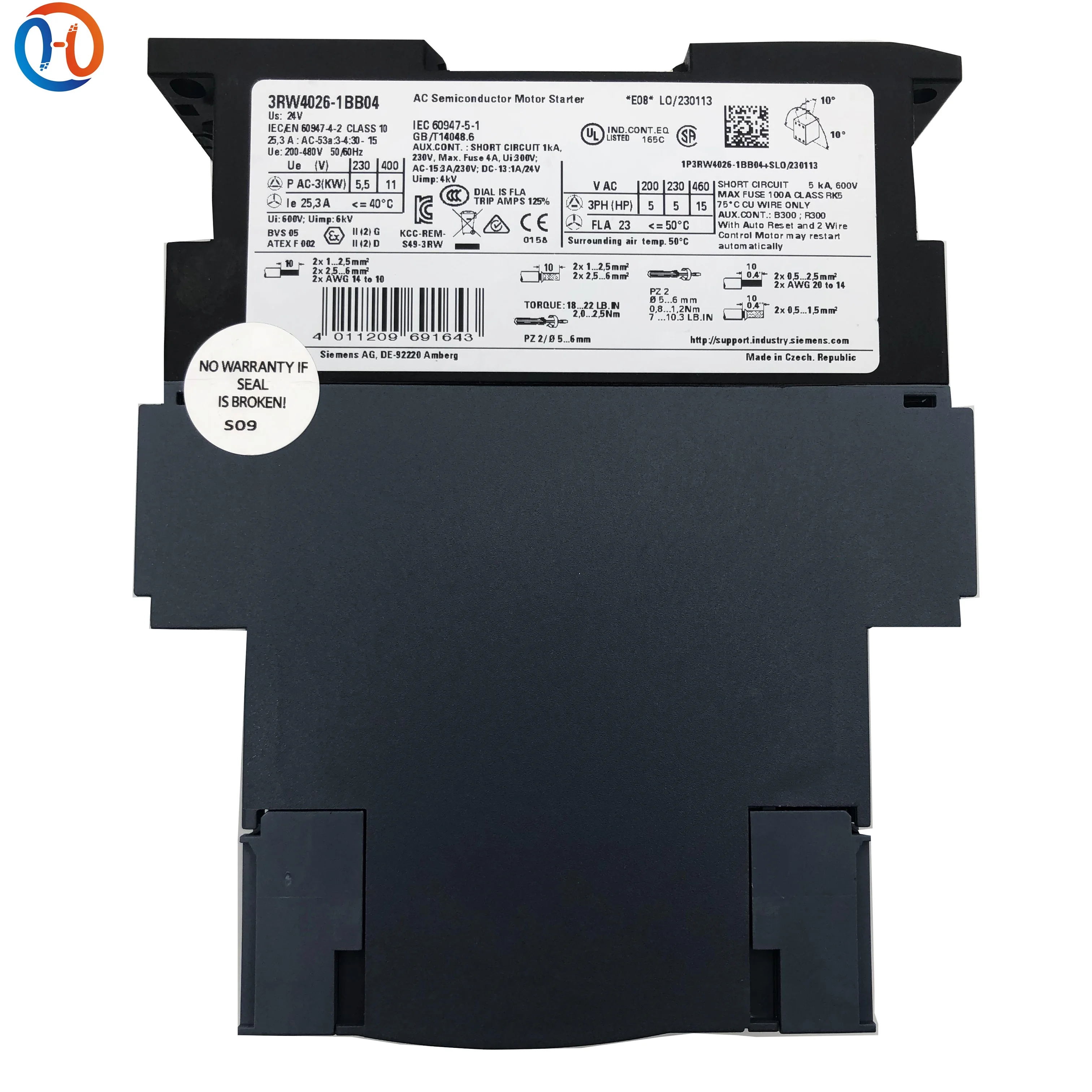 new original 3rw4026 1bb04 motor soft starter realizes smooth start and stop of three phase motors reduces starting surge current with overload protection widely used in fans water pumps-3
