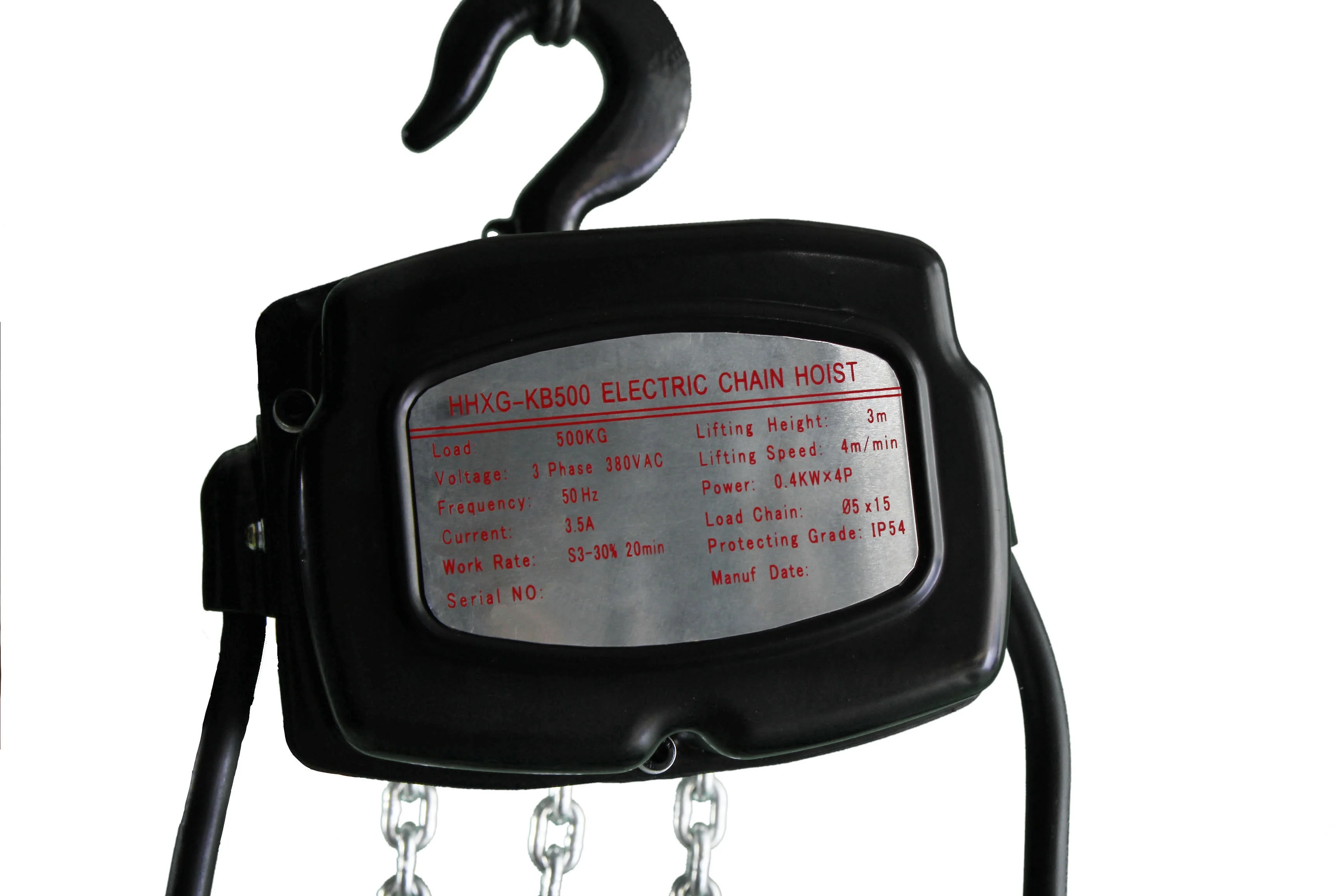 Portable 250kg Lift 3m Manual Mini Electric Chain Hoist Engine Hoist