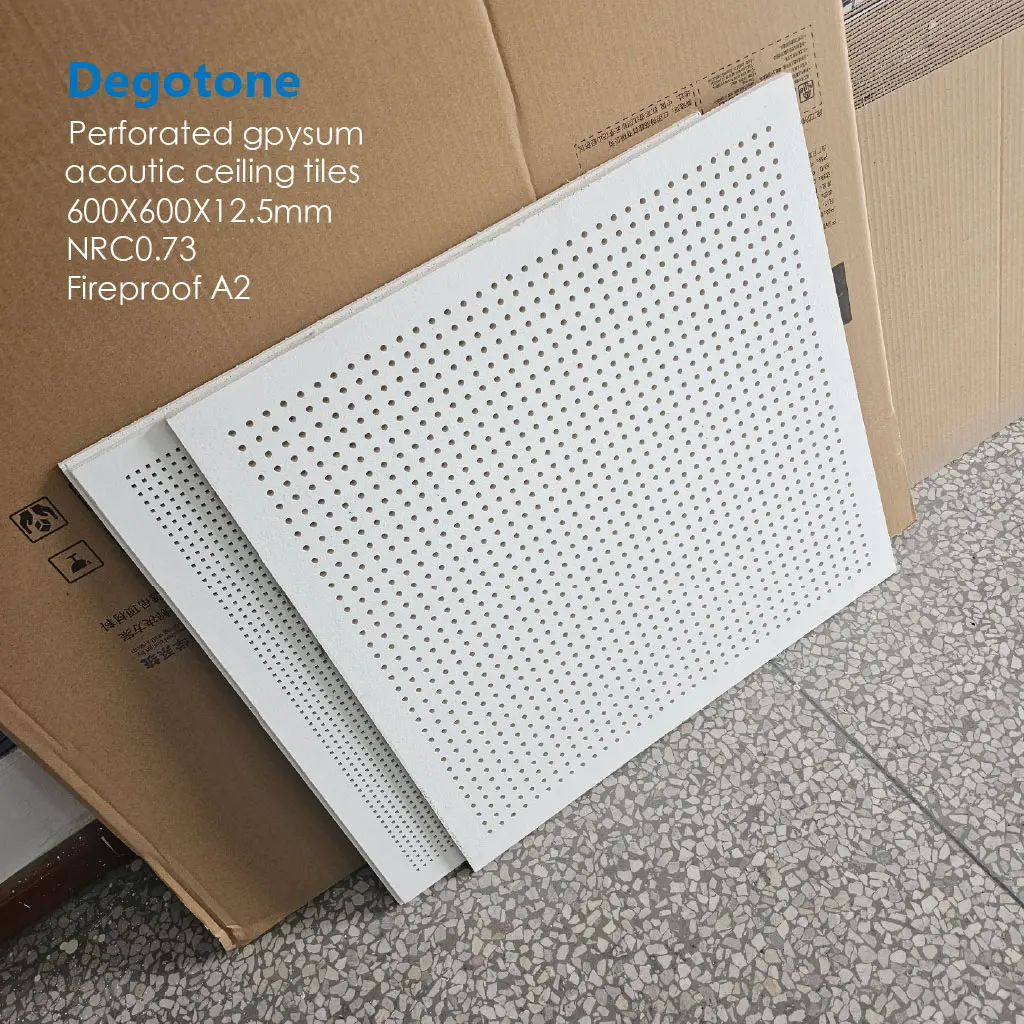 Factory Manufacturing 2x2 6mm Circle Perforated Gypsum Ceiling Tiles