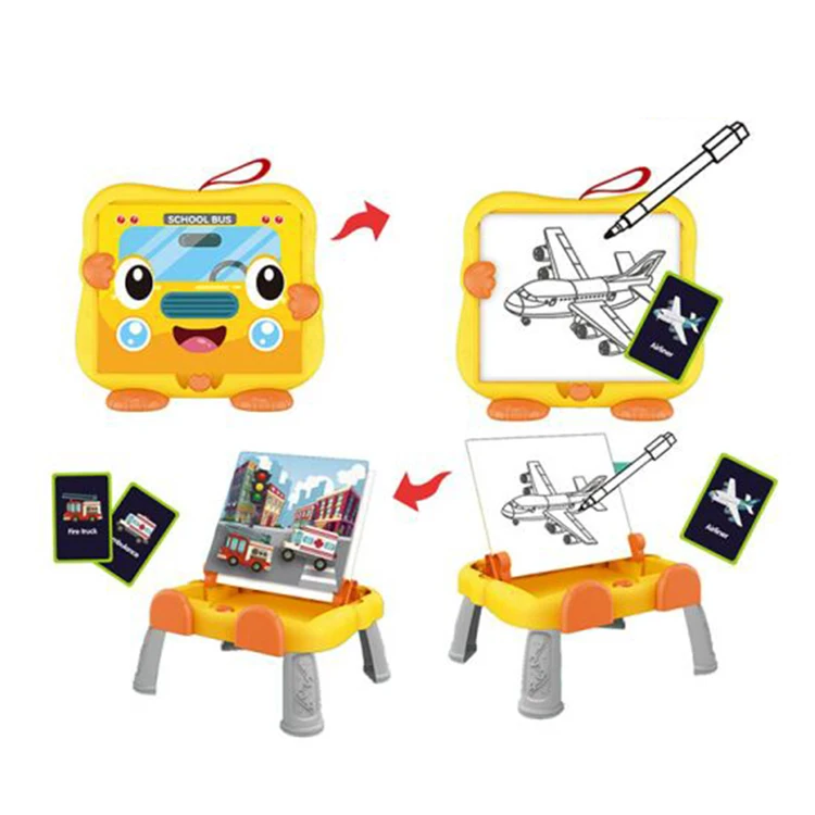 Hot Selling 2 in 1 Transport Puzzle Board Early Education Machine Drawing Board Toy
