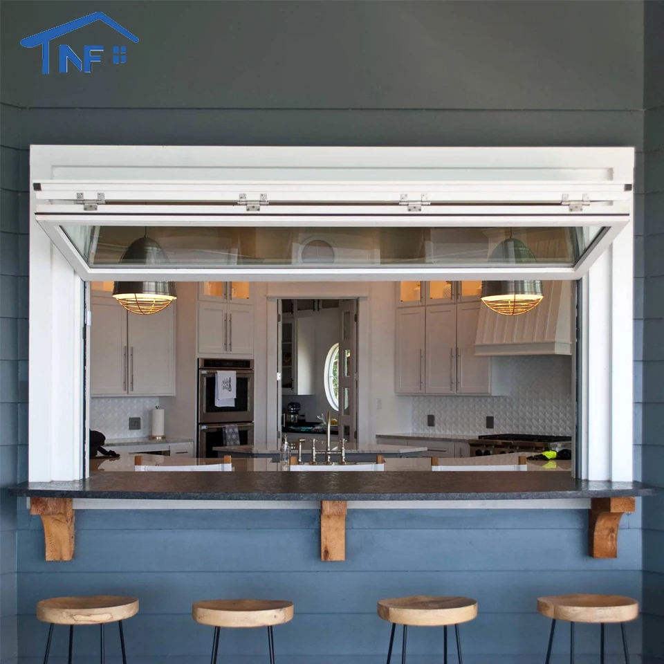 NF New Design Aluminium Hurricane Proof Vertical Bifold up windows Vertical Folding Window