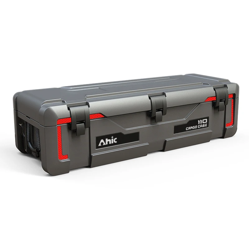 110L  HDPE Roof Rack Low Profile Quick Mount Bracket Cargo Case Hard Plastic Rotomolded Tool Box 4WD Storage Box