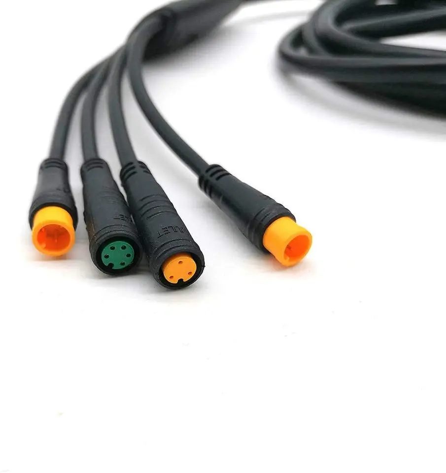 Electric Bicycle Ebike Motor Extension Cable M8 3 pin Connector m8 A code Metal Connector With Cable For Lcd Display