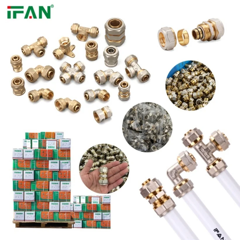 IFAN Factory Price Pex Pipe Fittings 16-32mm Pex Fittings Elbow Tee Coupling Threaded Brass Compression Fittings