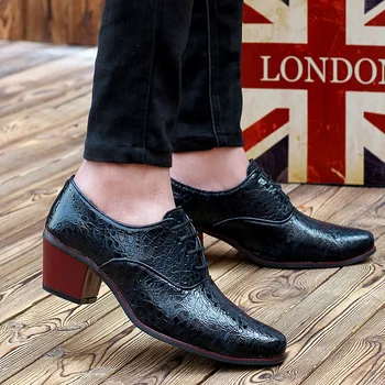 Zapatos Hombre Vestir Zapatos De Cuero Para Hombre Tacón Bajo Y