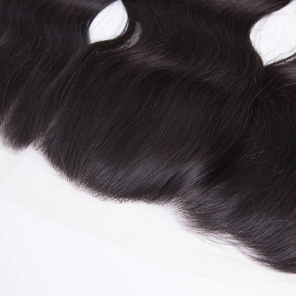 13x4 body  Wave Virgin European human Hair Natural black color HD Lace Frontal