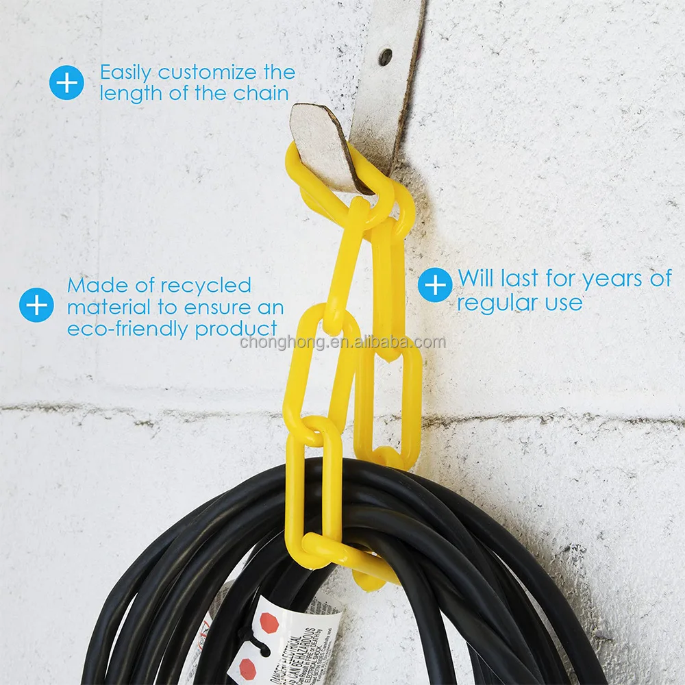 8mm PE Plastic Safety Chain with Red White Yellow Black Color for Roadway Safety in 25 Meter Length