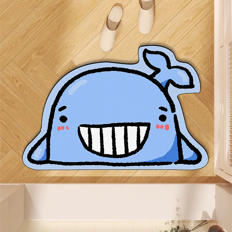 Animal Shape washable non slip bath mat for tub lovely anti slip diatomite rubber floor mat Bathroom Rug mat manufacture