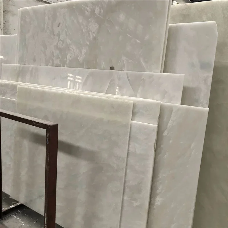 product backlight royal white jade pure onyx indoor countertop design nature stone slab marble-2