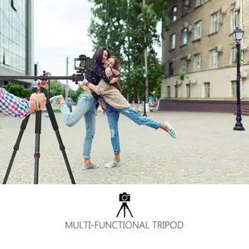 NEEWER 79 Inch Camera Tripod Monopod with Center Column and Ball Head Aluminum Horizontal Tripod Overhead Camera Mount for DSLR detail image