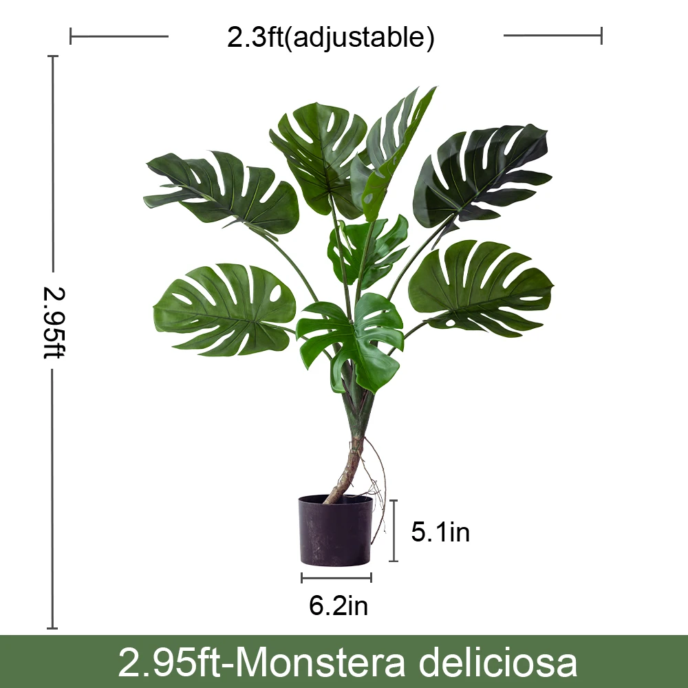 Modern Large Monstera Artificial Trees Realistic Silk Plastic Grass Faux for Indoor Outdoor Hotel Office Decor UV Landscape manufacture