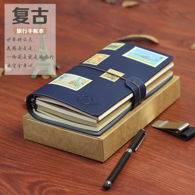 Vintage Customized A6 Notebook Portable Loose-leaf Travel Handbook with Leather Cover Small Creative Customizable Notebook