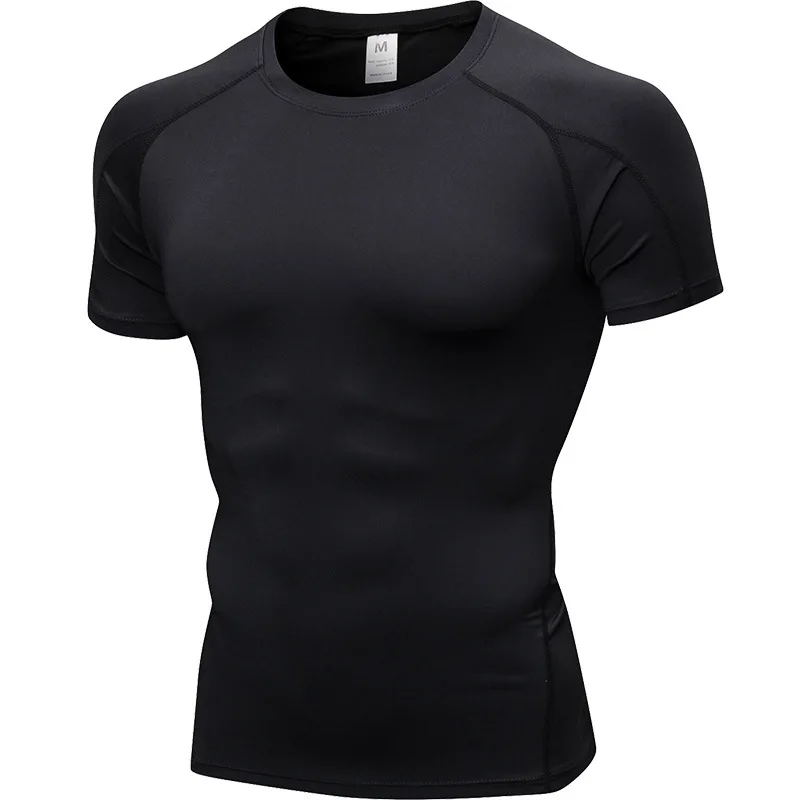 Mens Compression Shirts Short Sleeve Running Athletic Fitness Gym ...