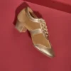 Suola in feltro marrone-tacco 3,5 cm