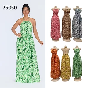 New Wholesale Women's Summer Sleeveless Backless Printed Casual Elegant Fashion Dress