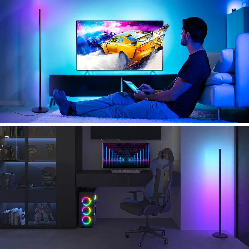 Remote Control 9w Pvc And Pc Rgb Warm White Rgb Corner Floor Lamp