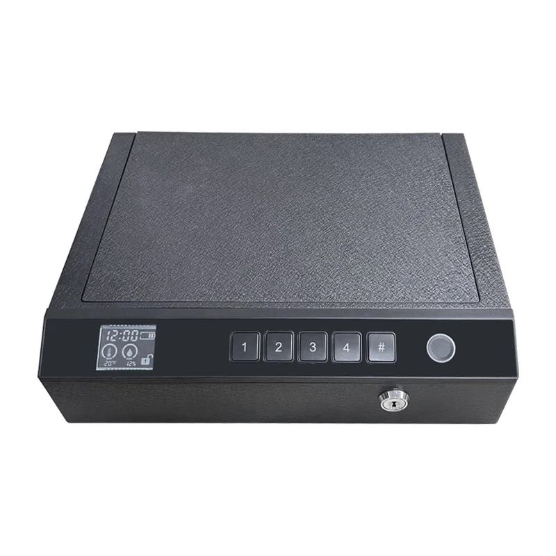 Temperature Humidity Meter Key Fingerprint Password Unlocking Steel Safe Box Anti-Fall Anti-Theft Tactical Gun Home Safety