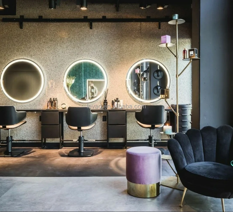 Wholesale Hair Styling Mirror Wooden Barber Station Mirror Barber Unit Salon Furniture Buy