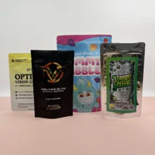 Custom Designed Logo Printed 20-Gummi Zipper Pouches 100pcs MOQ Flexible Plastic Digital Printing Packaging Plastic Bags