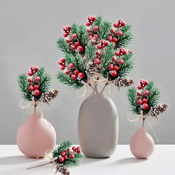 Artificial Cranberry Branches Christmas Pick Wool Balls Holly Stems Craft Winter  Floral Christmas Decorations - China Christmas Decoration and Christmas  Ornament price