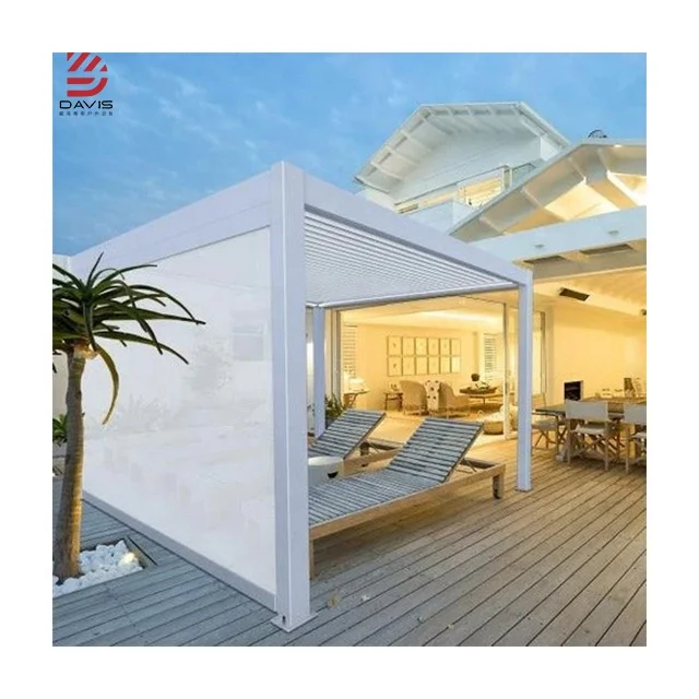 Aluminum Pergola with Adjustable Roof for Outdoor and Garden, Waterproof and Weather Resistant Providing Ideal Shade and Comfort