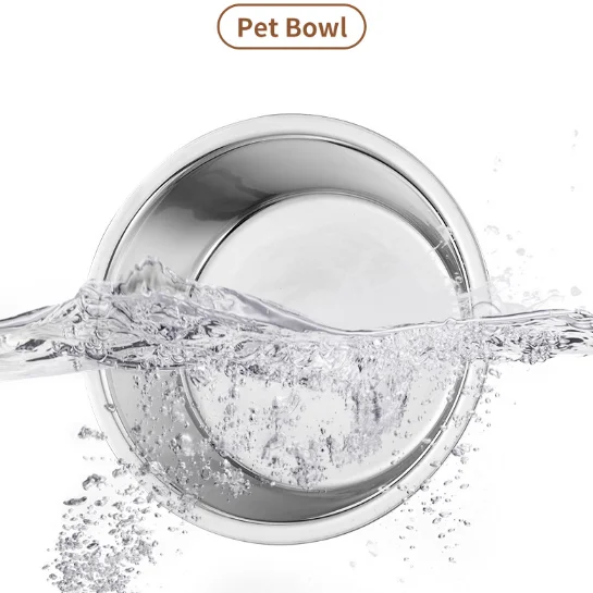 Pet Paw Bone Printing Anti-drop Stainless Steel Bowl Feeders Anti-slip Rounded Cat Dog Bowl Pet Feeding Products manufacture