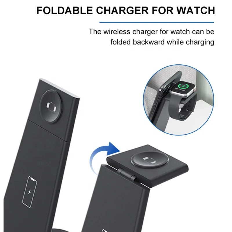 
15 Вт быстрая зарядная станция QI 3 в 1 Беспроводное зарядное устройство для iPhone 12 для iwatch для airpods 