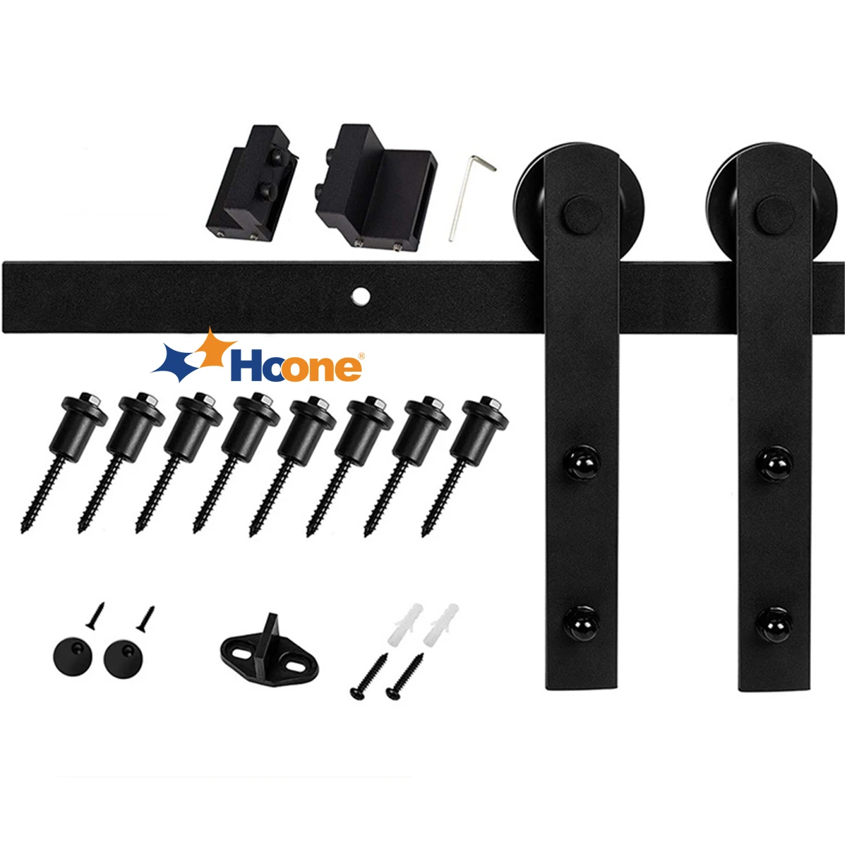 Hoone Wholesale Modern Hardware For Wooden Door 6.6ft Heavy Duty Black
