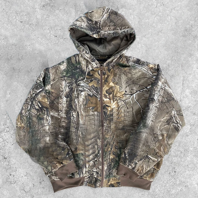 Ysjy Custom Vintage Printing Camouflage Zip Up Jacket Camo Hunting ...