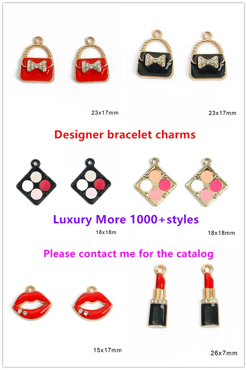 Diy Bulk Luxury Cc Inspired Logo Designer Metal Bracelet Bangle Charms