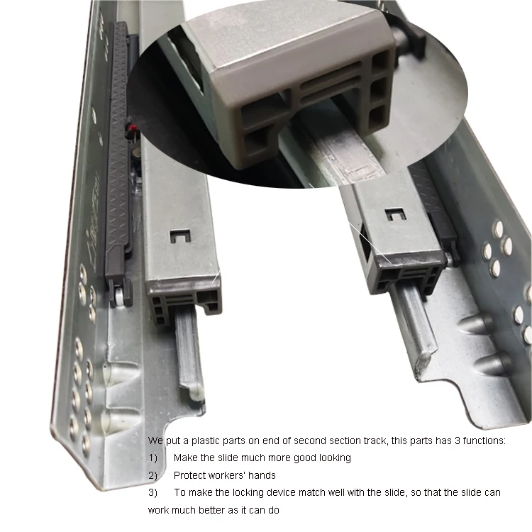 Under Mount Soft Close Drawer Slide For Face Frame Kitchen