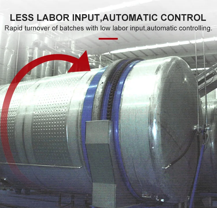 Wine Rotary Tank Horizontal Cylindrical Shell Stainless Steel Liquid Tank for Red Wine Fermenting