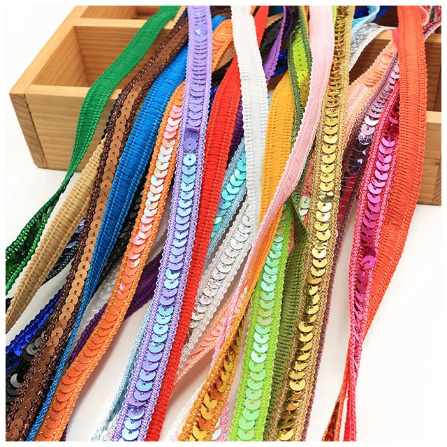 Wholesale Cheap Price Round 6mm Sewing Sequin Trim Rolls For Garment