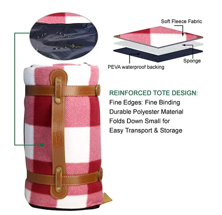 Oversized Foldable Camping Blankets Thick Soft Picnic Mat For Camping
