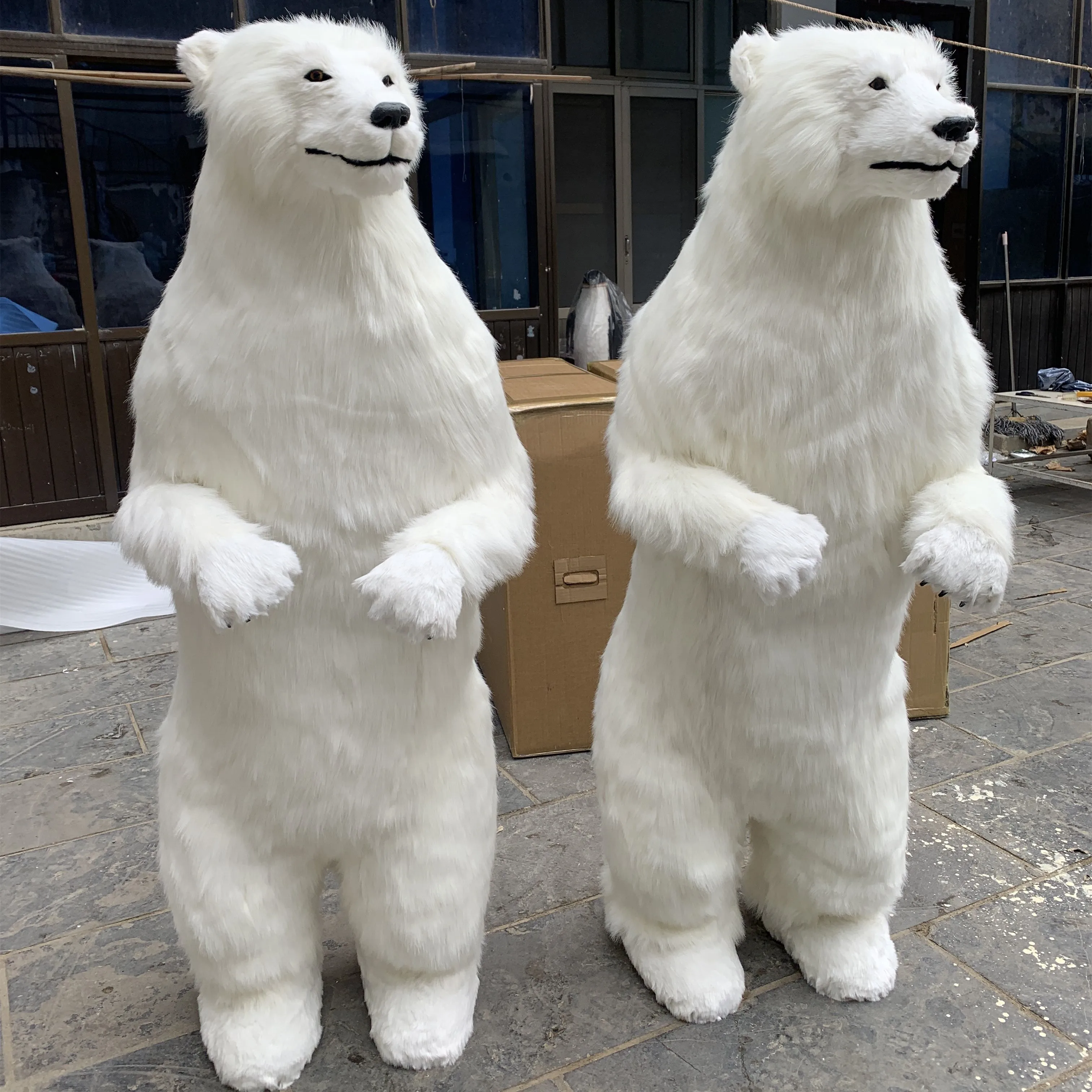 Custom Realistic White Polar Bear Toy Model Big Size Plush Animal for  Christmas Decorations Standing Ornament