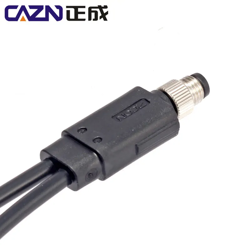 Equivalent to Binder Ip67 3 4 5 6 8pin Male Female Y Type Splitter 1 to 2 M8 PUR PVC Overmolded Cable