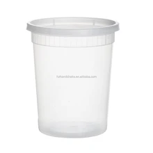 32oz Plastic Soup/food Container Take Away Food Container Plastic Jars Plastic Containers with Lids Multifunction White Modern
